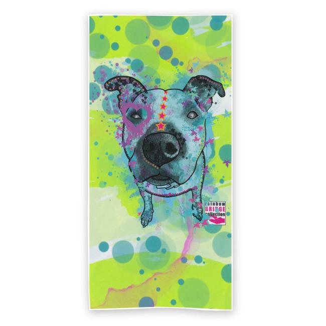 Badehandtuch Sancho– Popart-Hundemotiv, 75x165 cm, 100 % Polyester, weich & schnelltrocknend